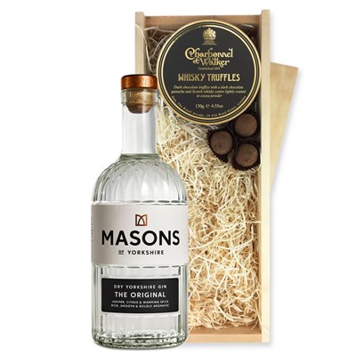 Masons of Yorkshire The Original Gin 70cl And Whisky Charbonnel Truffles Chocolate Box